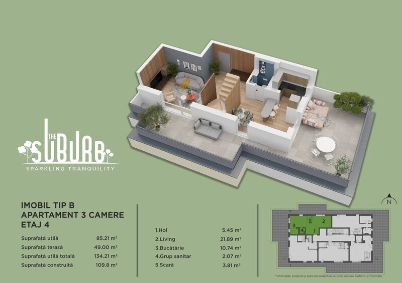 The Suburb Buftea, duplex 3 camere.