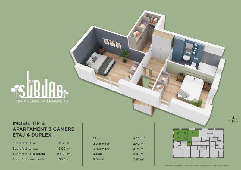 The Suburb Buftea, duplex 3 camere.